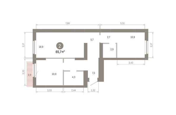 
  Продается 2-комн. квартира 65.65 м², в ЖК Пшеница, 6.1. Фото 1.