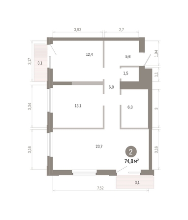 
  Продается 2-комн. квартира 74.77 м², в ЖК Город на озере. Фото 1.