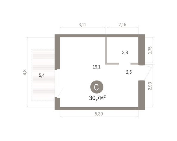 
  Продается студия 30.7 м², в ЖК Пшеница, дом 5.2. Фото 1.