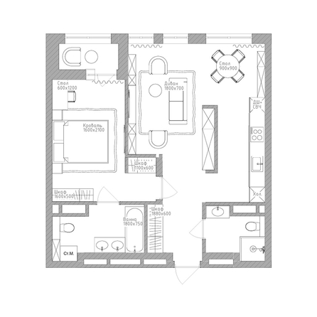 
  Продается 2-комн. квартира 63.3 м², в  Дом Нобель. Фото 1.