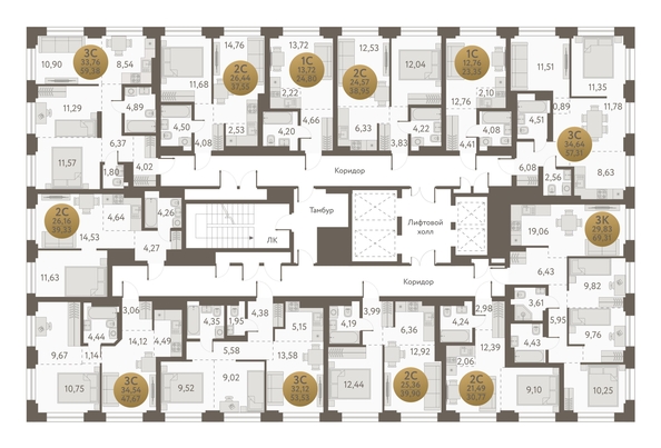
  Продается 2-комн. квартира 39.9 м², в ЖК Урбан Пикс. Фото 1.