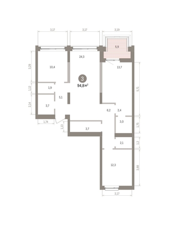 
  Продается 3-комн. квартира 94.81 м², в ЖК Европейский берег, дом 32. Фото 1.