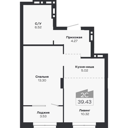 
  Продается 2-комн. квартира 39.43 м², в ЖК Базилик, дом 2. Фото 1.