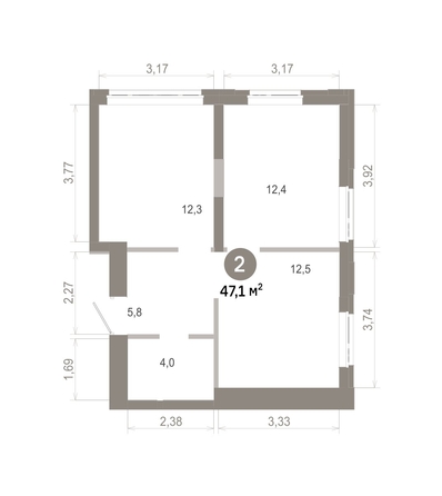 
  Продается 2-комн. квартира 47.11 м², в  Квартал Молодость, дом 1. Фото 2.
