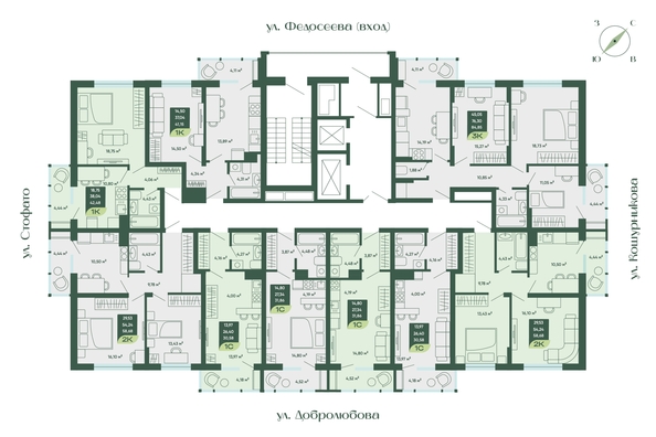 
  Продается 2-комн. квартира 58.68 м², в ЖК Мичурин. Фото 1.
