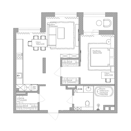 
  Продается 2-комн. квартира 64.1 м², в  Дом Нобель. Фото 5.