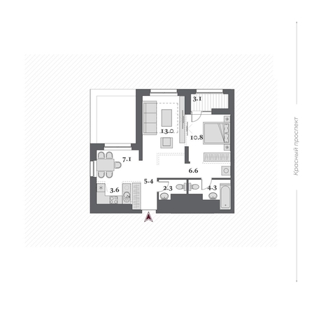 
  Продается 2-комн. квартира 54.65 м², в  Дом Нобель. Фото 1.
