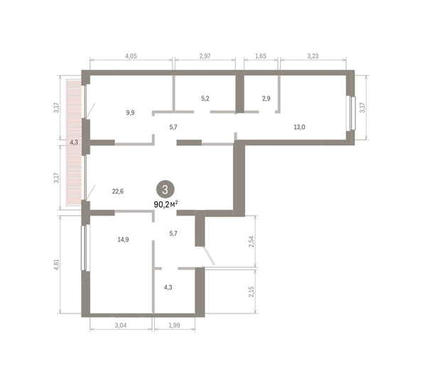 
  Продается 3-комн. квартира 90.2 м², в ЖК Лебедевский квартал, д 1. Фото 1.