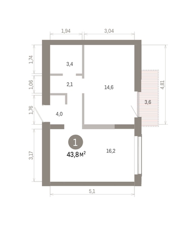 
  Продается 1-комн. квартира 43.83 м², в ЖК Европейский берег, дом 46. Фото 1.
