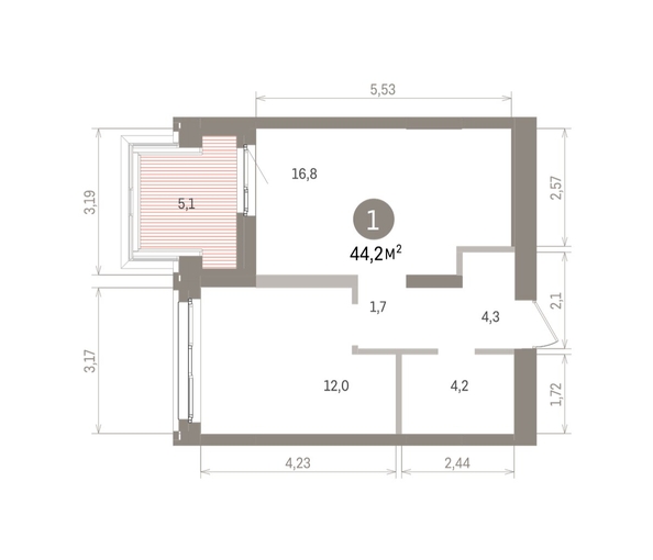 
  Продается 1-комн. квартира 44.92 м², в ЖК Европейский берег, дом 32. Фото 1.
