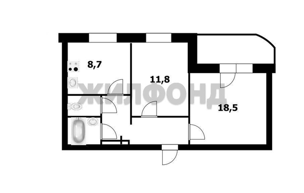 
  Продается 2-комн. квартира 53 м². Фото 12.