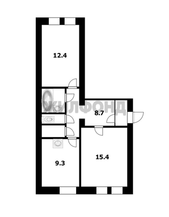 
  Продается 2-комн. квартира 53 м². Фото 21.