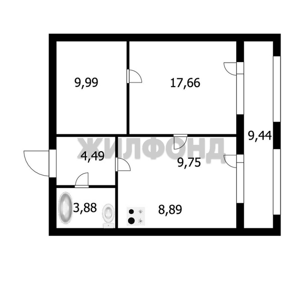 
  Продается 2-комн. квартира 54.5 м². Фото 17.