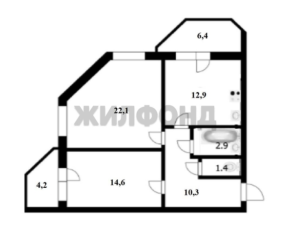 
  Продается 2-комн. квартира 64.2 м². Фото 17.
