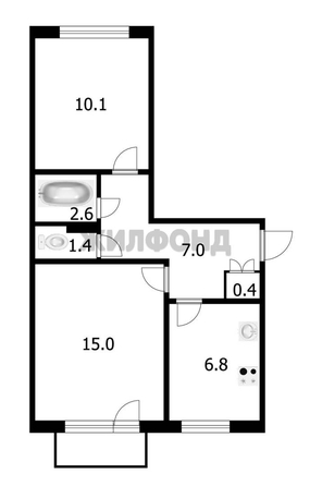 
  Продается 2-комн. квартира 43.3 м². Фото 10.