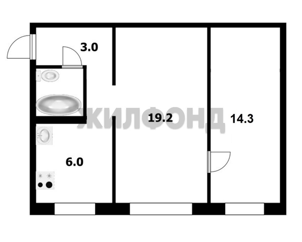 
  Продается 2-комн. квартира 45 м². Фото 16.