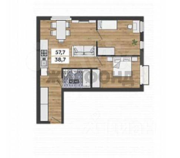 
  Продается 3-комн. квартира 57.7 м². Фото 10.