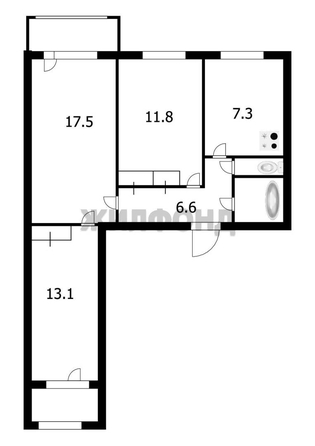 
  Продается 3-комн. квартира 61.8 м². Фото 1.