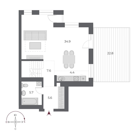 
  Продается 3-комн. квартира 133.3 м², в ЖК ОСКАР, дом 1. Фото 1.