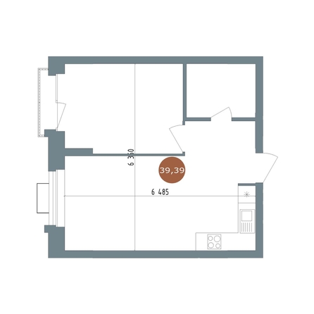 
  Продается 1-комн. квартира 39.39 м², в  1956 Кварталы Телецентра, 3. Фото 1.