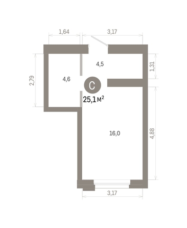 
  Продается студия 25.1 м², в ЖК Город на озере. Фото 1.