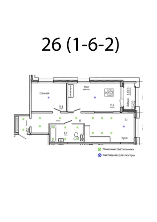 
  Продается 2-комн. квартира 66 м², в ЖК Гренландия, Лес дом 6. Фото 1.