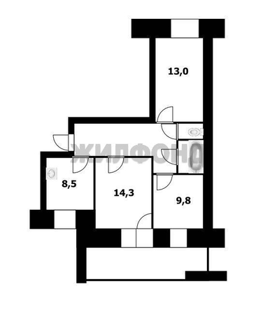 
  Продается 3-комн. квартира 62 м². Фото 19.