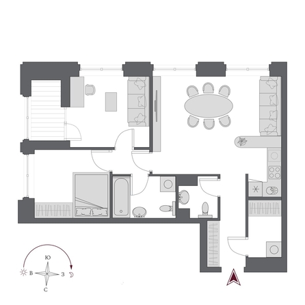 
  Продается 3-комн. квартира 70 м², в  Дом Нобель. Фото 2.
