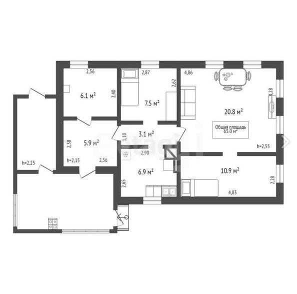 
  Продается коттедж 61.2 м². Фото 5.