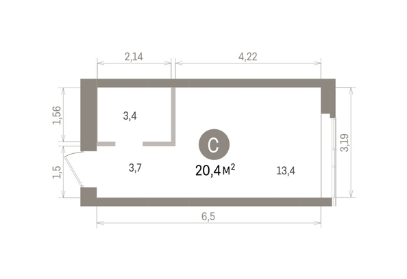 
  Продается студия 20.42 м², в ЖК Европейский берег, дом 32. Фото 1.