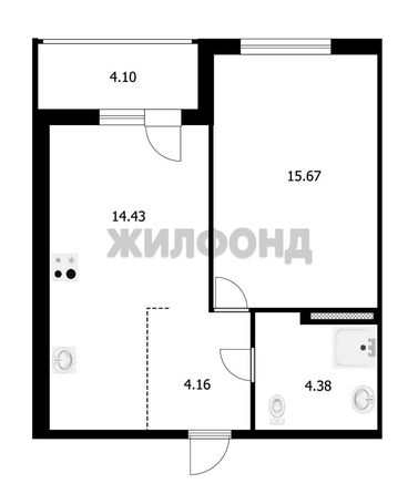 
  Продается 1-комн. квартира 42.3 м², в ЖК Заельцовский. Фото 17.