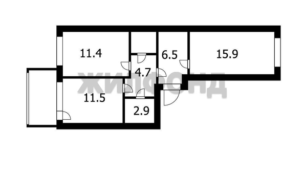 
  Продается 2-комн. квартира 54.6 м², в ЖК Матрешкин двор, 95/4, дом 3. Фото 23.