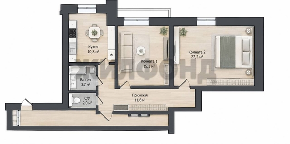 
  Продается 2-комн. квартира 65 м². Фото 22.