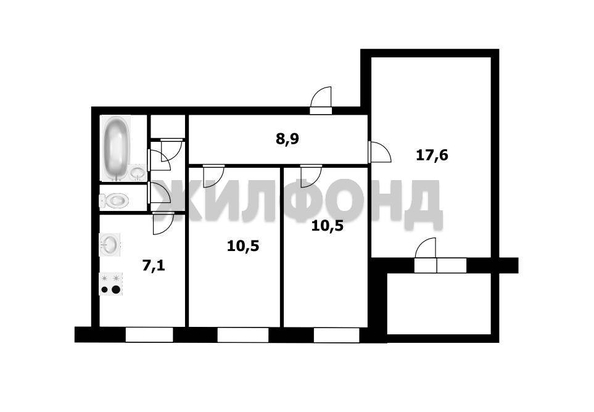 
  Продается 3-комн. квартира 60 м². Фото 12.