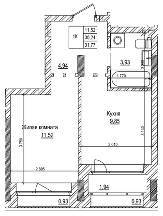 
  Продается 1-комн. квартира 30.2 м², в ЖК Комсомольский проспект, дом 2. Фото 1.