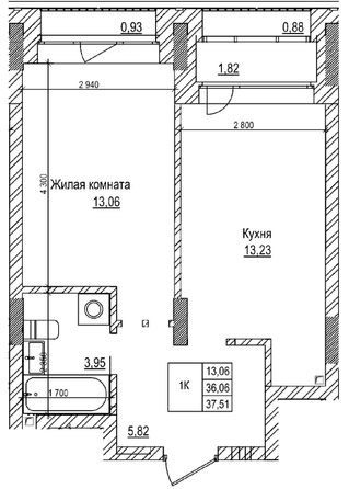 
  Продается 1-комн. квартира 36 м², в ЖК Комсомольский проспект, дом 2. Фото 1.