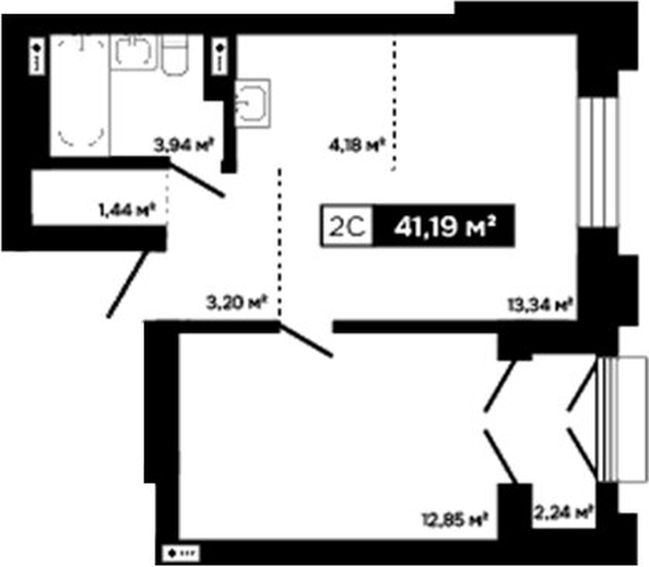 
  Продается 2-комн. квартира 38.95 м², в ЖК Платина. Фото 1.