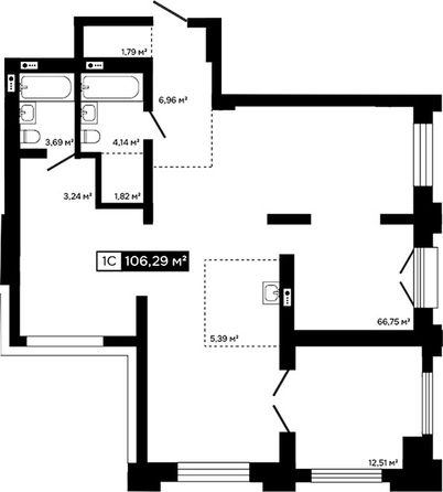 
  Продается студия 93.78 м², в ЖК Платина. Фото 1.