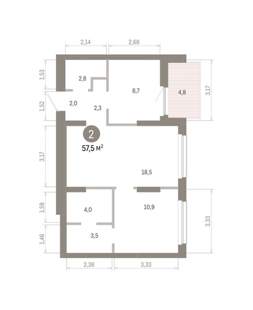 
  Продается 2-комн. квартира 57.5 м², в ЖК Лебедевский квартал, д 1. Фото 1.