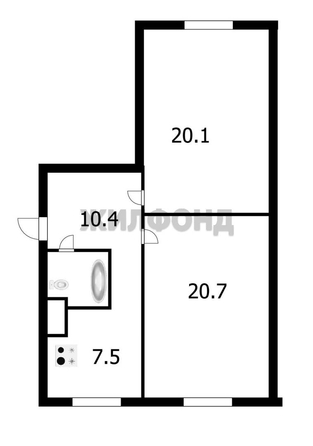 
  Продается 2-комн. квартира 61.8 м². Фото 13.