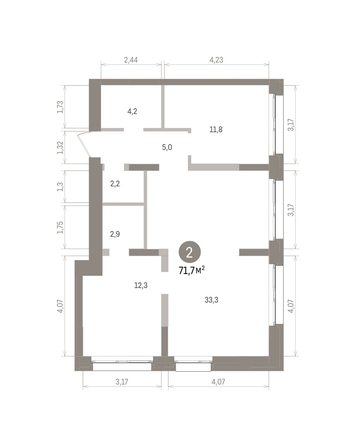 
  Продается 2-комн. квартира 71.73 м², в ЖК Европейский берег, дом 32. Фото 1.
