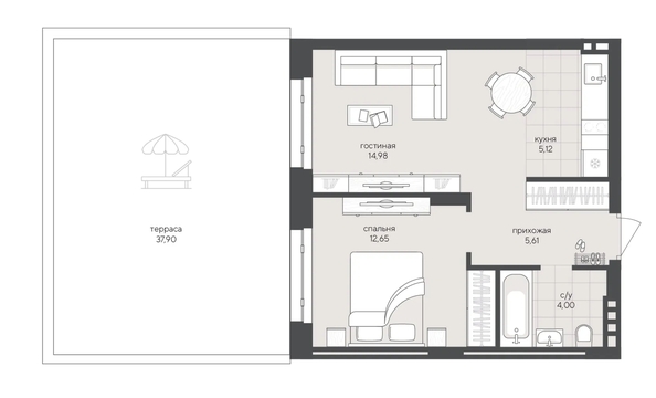 
  Продается 1-комн. квартира 80.26 м², в ЖК Новый Кедровый, дом 2. Фото 1.
