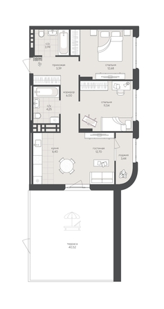 
  Продается 2-комн. квартира 98.29 м², в ЖК Новый Кедровый, дом 2. Фото 1.