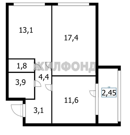 
  Продается 2-комн. квартира 57.75 м², в ЖК Акварельный 3.0, дом 2. Фото 10.