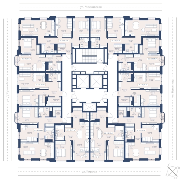 
  Продается 2-комн. квартира 68.84 м², в ЖК Виларт, дом 2. Фото 2.
