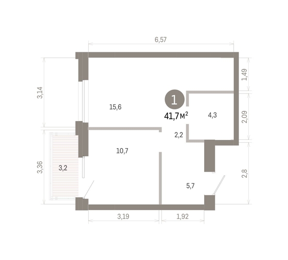 
  Продается 1-комн. квартира 41.66 м², в ЖК Город на озере. Фото 1.
