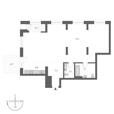 
  Продается 3-комн. квартира 109.4 м², в ЖК ОСКАР, дом 1. Фото 1.