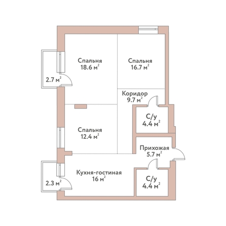 
  Продается 2-комн. квартира 87.9 м², в ЖК Флора и Фауна, 18а. Фото 1.