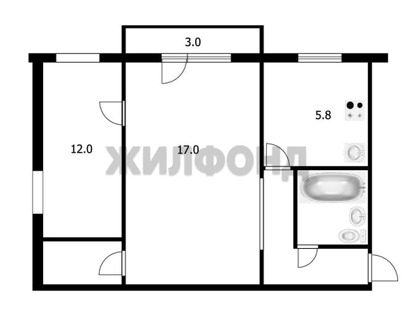 
  Продается 2-комн. квартира 41.4 м². Фото 6.