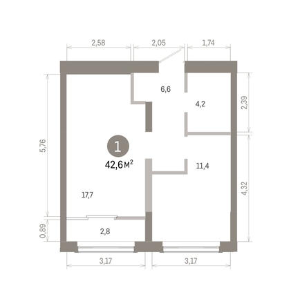 
  Продается 1-комн. квартира 42.62 м², в ЖК Европейский берег, дом 46. Фото 1.
